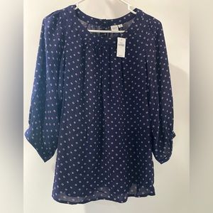 NWT gap long sleeve navy blue shirt